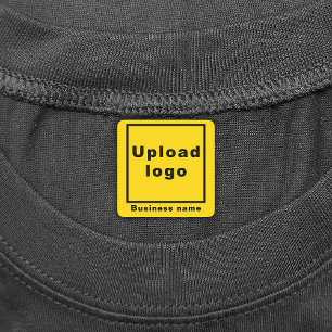 Business Name and Logo on Yellow Square Iron On