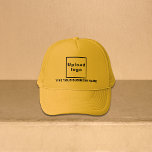 Business Name and Logo on Yellow Trucker Hat<br><div class="desc">Trucker hat that you can customize to put your business name. You can give it as giveaway item or gift to your customers. You can also include it in your marketing materials to advertise your business or in your promotional products to promote your brand name. Trucker hat with your business...</div>