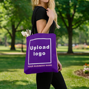 Business Name and Logo Purple Tote Bag