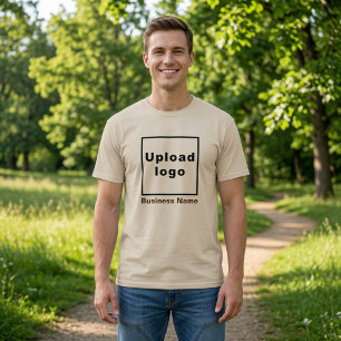 Business Name and Logo Sand Coloured Men's T-Shirt