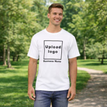 Business Name and Logo | White Men's T-Shirt