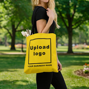 Business Name and Logo Yellow Tote Bag