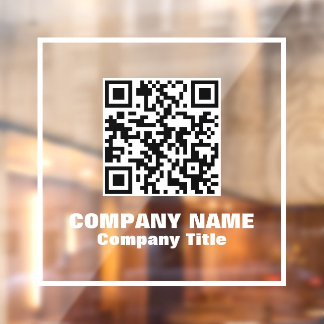 Business Name and QR Code Window Cling (Sheet 2)