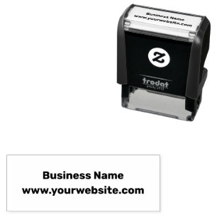 Business Name and Website Text Template Self-inking Stamp