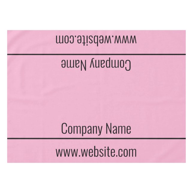 Business Name Black and Light Pink Text Template Tablecloth (Front (Horizontal))