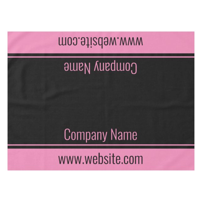 Business Name Black and Pink Text Template Website Tablecloth (Front (Horizontal))
