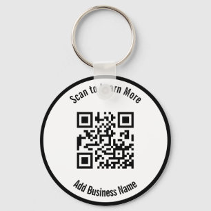 Business Name Black and White Scan QR Code Key Ring