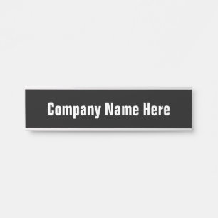 Business Name Black and White Text Template Door Sign