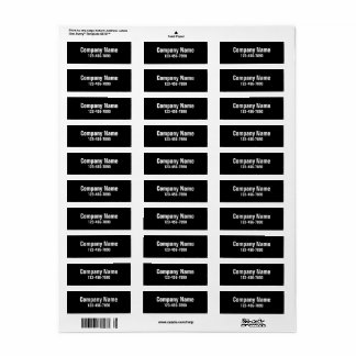 Business Name Black Phone Number Product Label