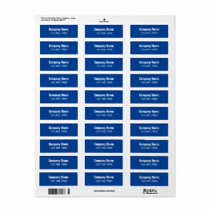 Business Name Bold Blue Phone Number Product Label