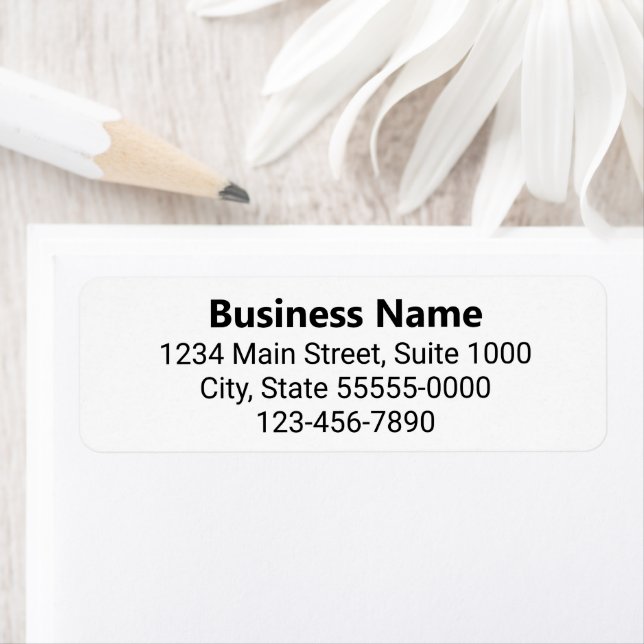 Business Name (Bold) Return Address Phone Number (Insitu)