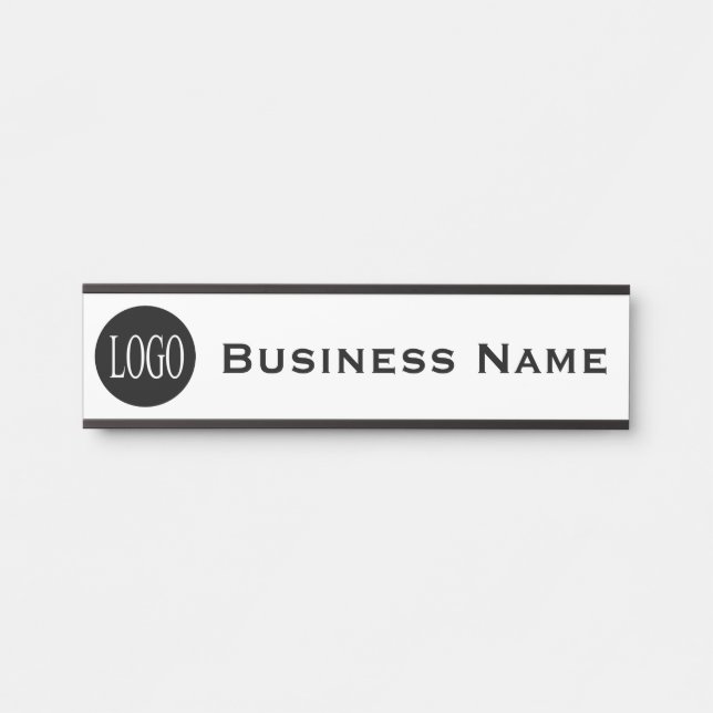 Business Name Company White Office Door Sign (Front)