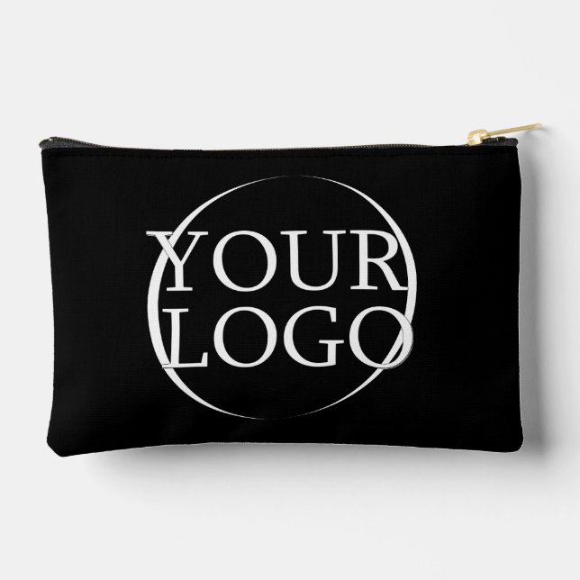 Business Name Create Your Own Company Text Accessory Pouch (Back)