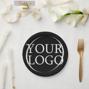 Business Name Create Your Own Company Text Paper Plate