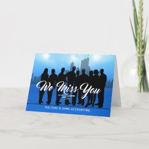 Business Name Customer Reactivation Blue and Black Holiday Card