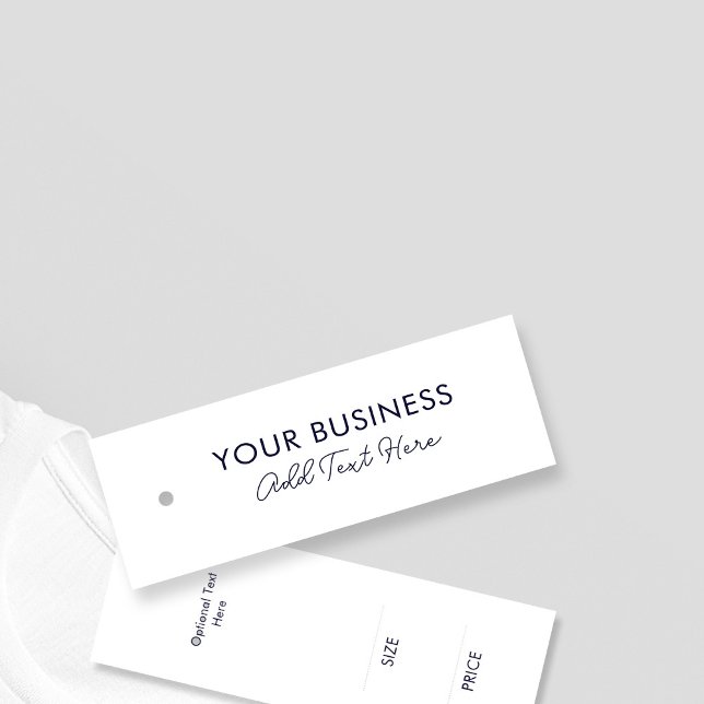 Business Name Elegant Stylish Clothes Hang Tag (Stylishly Personalize with Your Business Name & Optional Text. )