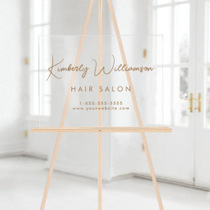 Business Name Gold Signature Script Acrylic Sign