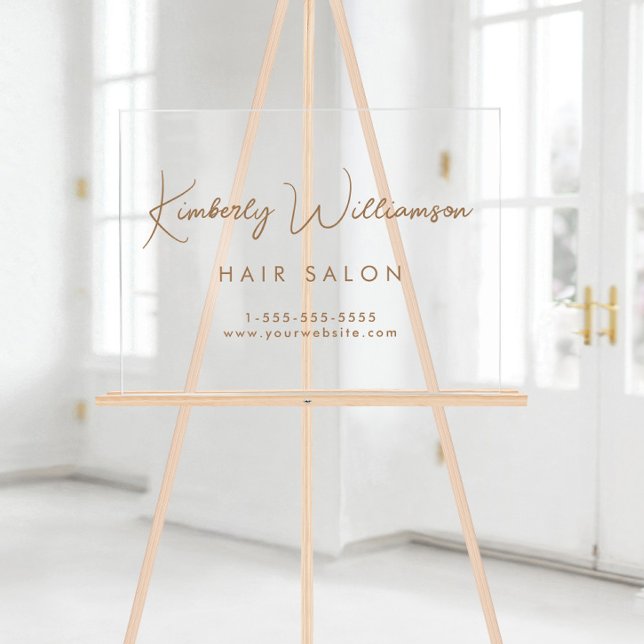 Business Name Gold Signature Script Acrylic Sign (Creator Uploaded)