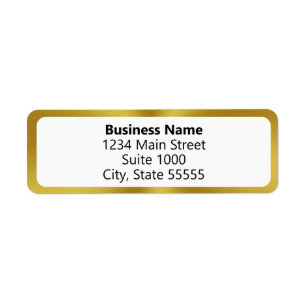 Business Name Gold White 4 Line Return Address