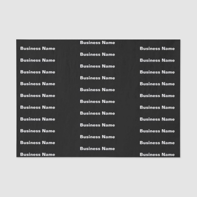 Business Name in Bold Font Black and White Pattern Tissue Paper (Front)
