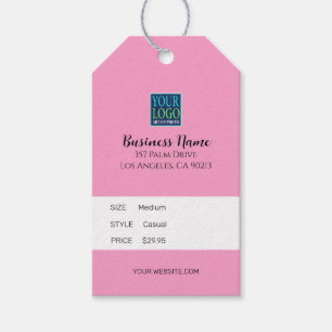 Business Name, Logo Address, Pink Price Tag