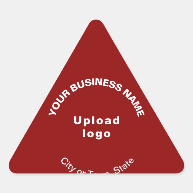 Business Name, Logo and Location on Red Triangle Sticker (Front)
