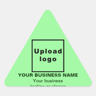 Business Name, Logo and Tagline on Light Green Triangle Sticker
