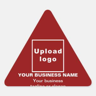 Business Name, Logo and Tagline on Red Triangle Sticker