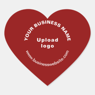 Business Name, Logo and Website on Red Heart Sticker