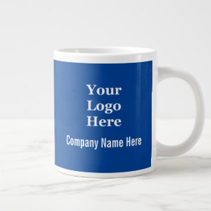 Business Name Logo Deep Blue and White Template Large Coffee Mug