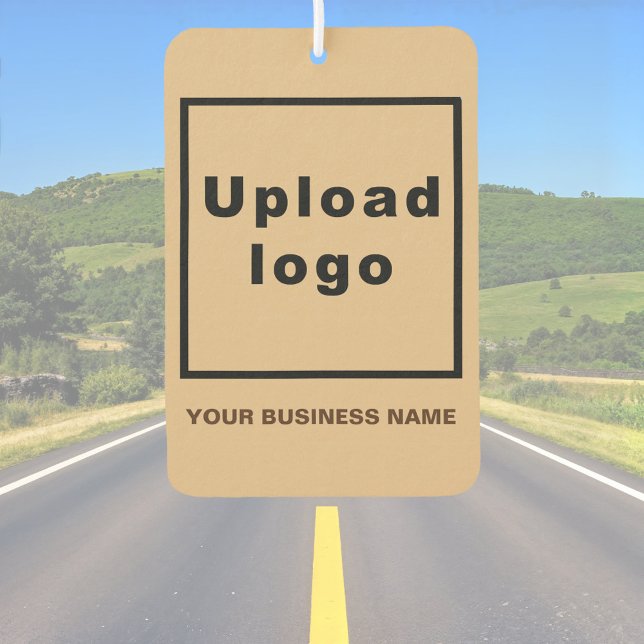 Business Name & Logo on Light Brown Air Freshener (Light brown air freshener with your business name and logo)