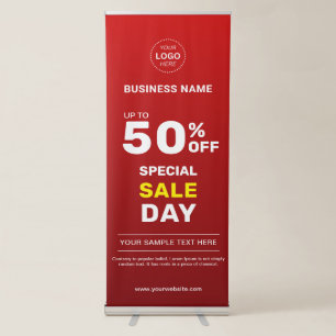 Business Name & Logo Special Sale Day 50% Off Retractable Banner