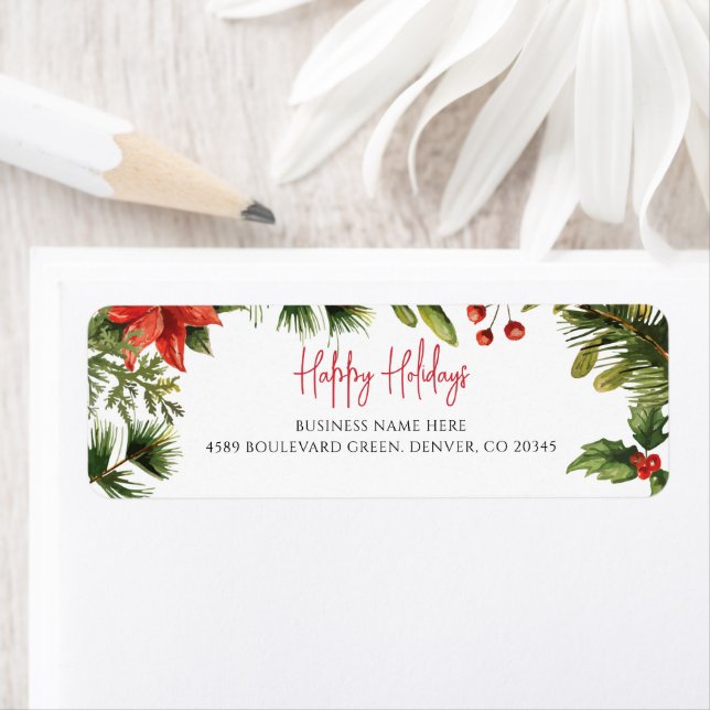 Business Name Mistletoe Christmas Return Address (Insitu)
