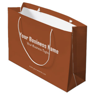 Business Name Modern Minimal Sienna Brown Template Large Gift Bag