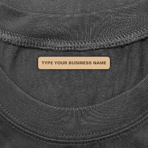 Business Name on Light Brown Rectangle Iron On