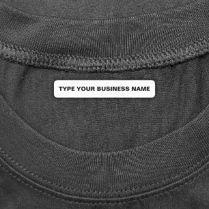 Business Name on White Rectangle Iron On Label