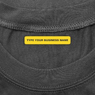 Business Name on Yellow Rectangle Iron On Label