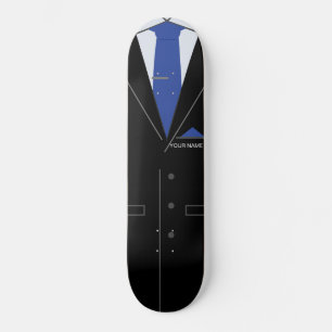 Business Name Personalised Black Suit Skateboard