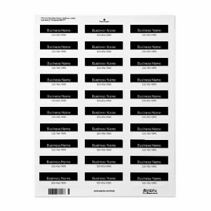 Business Name Phone Number Black and White Product