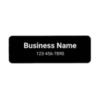 Business Name Phone Number Black Product Label