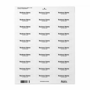Business Name Phone Number Black & White Template