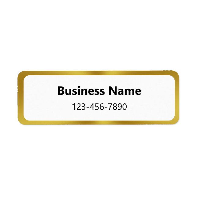 Business Name Phone Number Gold and White  (Front)