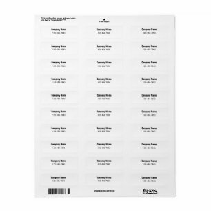 Business Name Phone Number Product Packaging Label