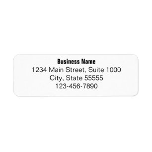 Business Name Phone Number Return Address Template