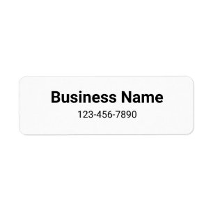 Business Name Phone Number White Product Label