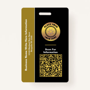 Business Name QR Code Bar Code Custom ID Badge