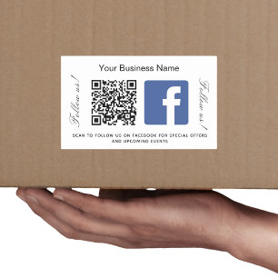Business name qr code Facebook brand colour Rectangular Sticker