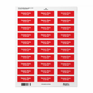 Business Name Red Phone Number Product Label