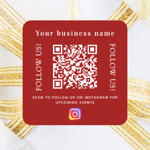 Business name red qr code Instagram Square Sticker