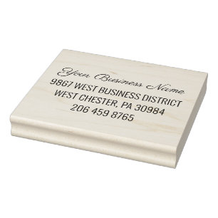 Business Name Return Address and Phone Rubber Stamp